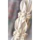 Pearls Decotated Handmade Sculpted Candle with Two Carved Ends - Christening/ Baptism Candle