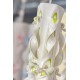 Pearls Decotated Handmade Sculpted Candle with Two Carved Ends - Christening/ Baptism Candle
