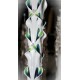 Pearls Decotated Handmade Sculpted Candle with Two Carved Ends - Christening/ Baptism Candle