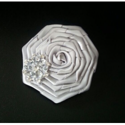 Silver Rose with Ringstone Hairpin