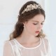 Crystal and Pearl Gold Flower Tiara