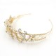 Crystal and Pearl Gold Flower Tiara