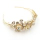 Crystal and Pearl Gold Flower Tiara