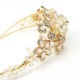 Crystal and Pearl Gold Flower Tiara