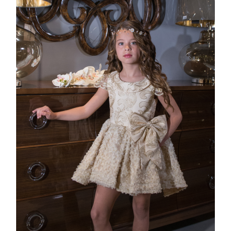 champagne lace flower girl dress