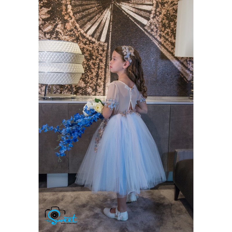 cream lace flower girl dress