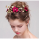 Red Flowers with Gold  Butterflies Tiara