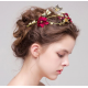 Red Flowers with Gold  Butterflies Tiara