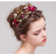 Red Flowers with Gold  Butterflies Tiara