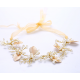 Gold Pearl Flower Tiara