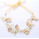 Gold Pearl Flower Tiara
