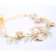 Gold Pearl Flower Tiara