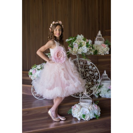 Light Pink Tulle Flower Girl Dress