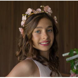 Peach Flower Ringstones Tiara