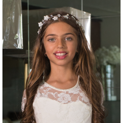 Crochet White Flowers Tiara