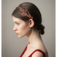 Red or White Flower Ringstone Tiara in gold color