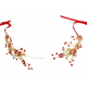 Red or White Flower Ringstone Tiara in gold color
