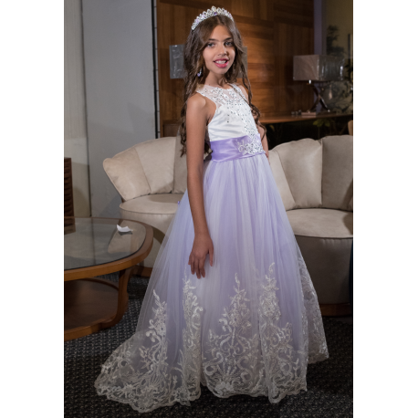 Purple Lace Princess Girl Dress