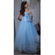 Blue Leaf and Flower Girl Dress