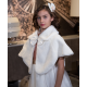 Elegant Flower Girl Fur Bolero with Bow Design