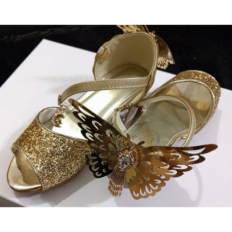 Sparkling Open Shoes with Back Butterfly