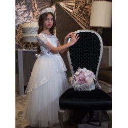 White Lace Flower Girl Dress