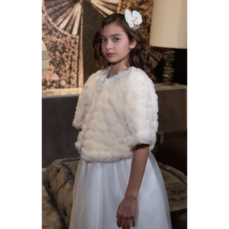 Elegant Flower Girl Fur Coat Aden