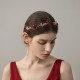 Crystal Flower Bridal Gold with Red Headpiece