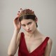 Red Flower Ringstone Tiara in Gold Color