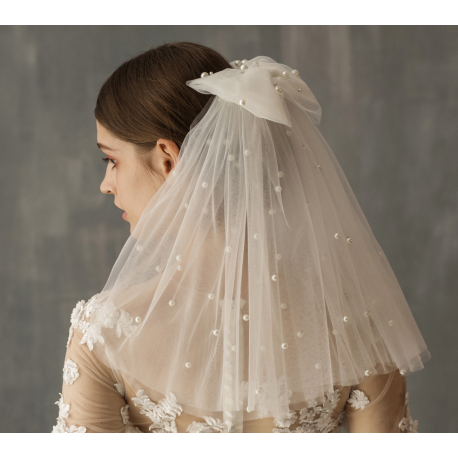 Pearl Flower Girl Veil