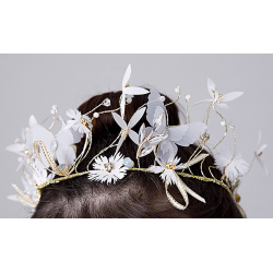 White Flowers and Butterfly Tiara