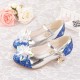 Sparkling Shoes with Crystal Flower Blue