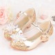 Sparkling Gold Shoes with Crystal Flower