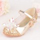 Sparkling Gold Shoes with Crystal Flower