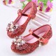 Sparkling Silver Shoes with Duble Bow and Pearl