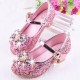 Sparkling Silver Shoes with Duble Bow and Pearl