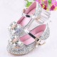 Sparkling Silver Shoes with Duble Bow and Pearl