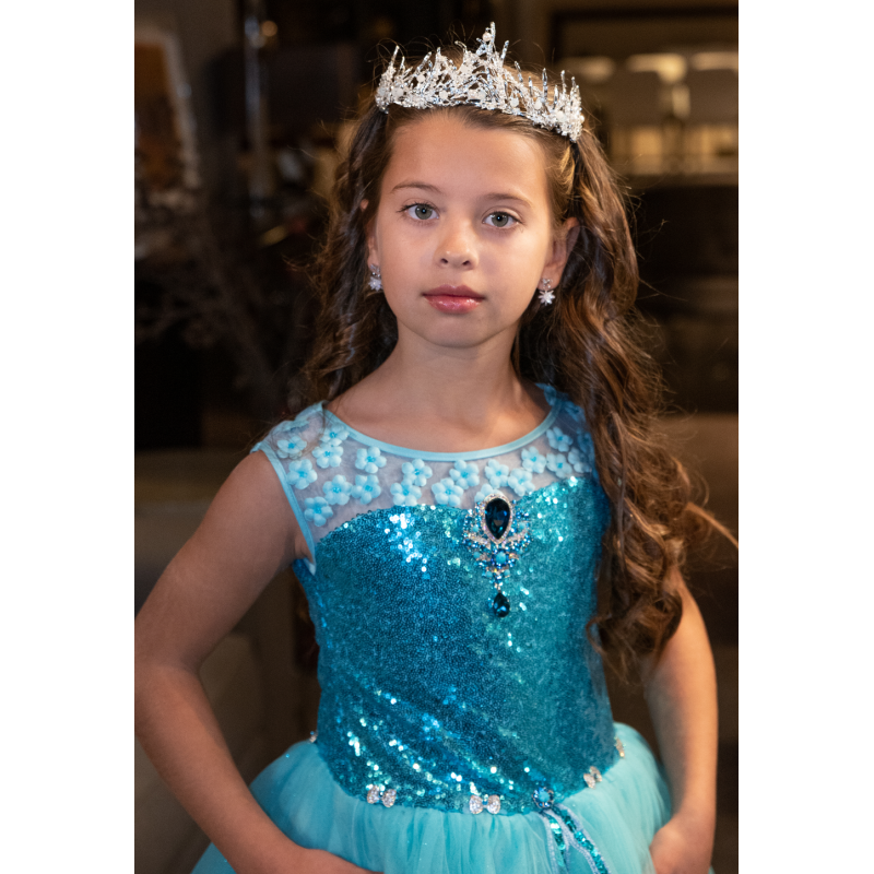 Frozen Sparkle Blue Haute Couture Girl Dress – Little Duchess ...