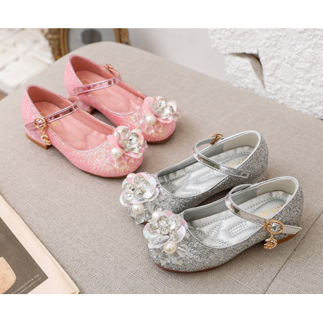 Sparkling Shoes with Flower Ringstone