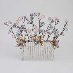 Rainbow Flower Design Comb