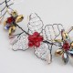 Flower Design Tiara with Shades of Red