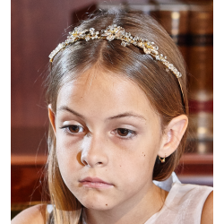 Gold Flower Ringstone Tiara