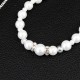 Pearl with Ringstones Back Silver Neckelss
