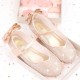Sparkling Roze/Gold Shoes with Back Bow No Heel
