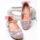 Sparkeling Pink with Silver Closed Shoes with Heel