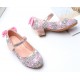 Sparkeling Pink with Silver Closed Shoes with Heel