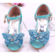 Sparkling Butterfly Open Shoes with Heel