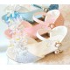 Sparkling Open Shoes with Crystal Flower and Heel