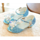 Sparkling Open Shoes with Crystal Flower and Heel