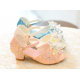 Sparkling Open Shoes with Crystal Flower and Heel